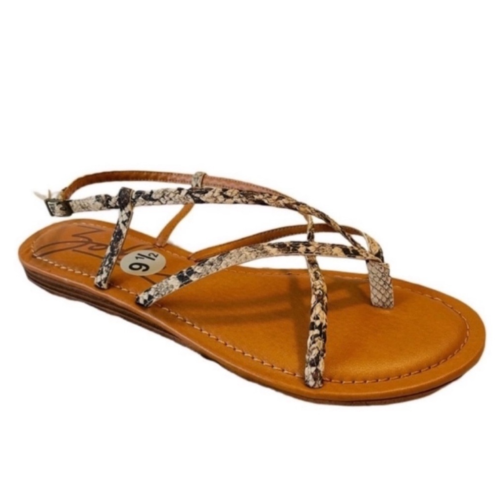 NEW Zodiac Yovanna Slingback Strappy Sandals Boho Flat Thongs Tan Brown Size 9.5 - Picture 12 of 12